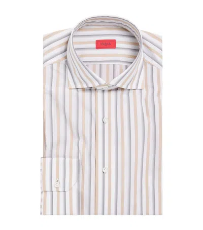 Isaia Egyptian Cotton Stripe Shirt In Multi