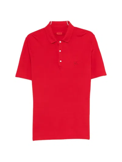 Isaia Embroidered-detail Polo Shirt In Red