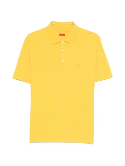 Isaia Embroidered-detail Polo Shirt In Yellow