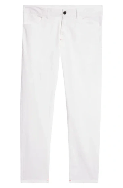 Isaia Five-pocket Slim Fit Chinos In Open White