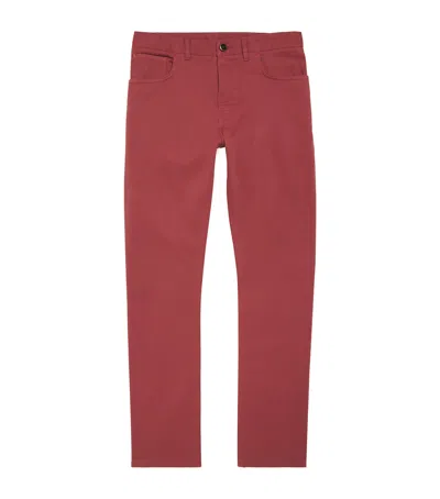 Isaia Five Pockets Jeans In Red