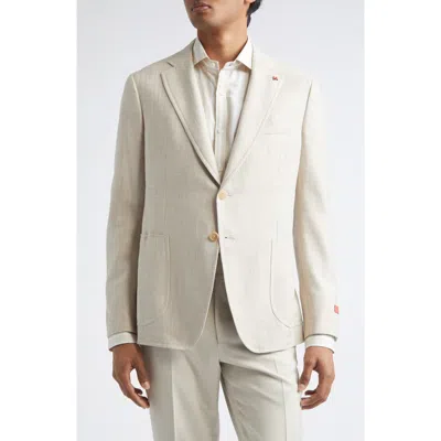 Isaia Flamed Cotton & Silk Sport Coat In Neutral