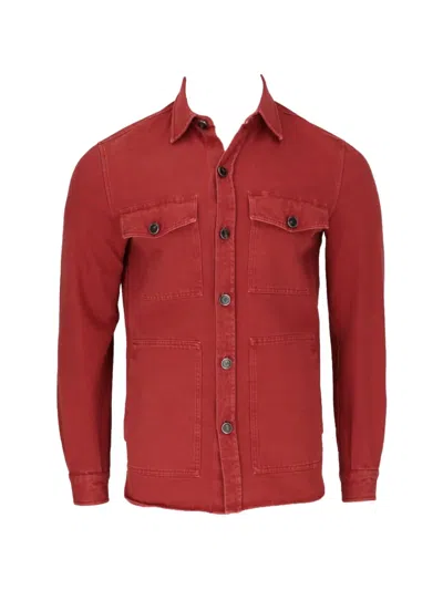 Isaia Flap-pocket Shirt Jacket In Red