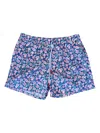 Isaia Mens Blue Pink Floral Patterned Swim Trunk
