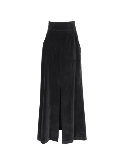 Isaia Front-slit Maxi Skirt In Black