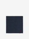 Isaia Check-print Scarf In Midnight Blue