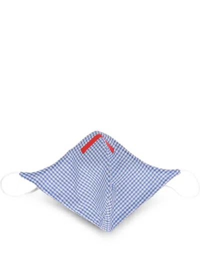 Isaia Gingham Face Mask In Transparent