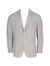 Isaia Gingham-check Blazer In Gray