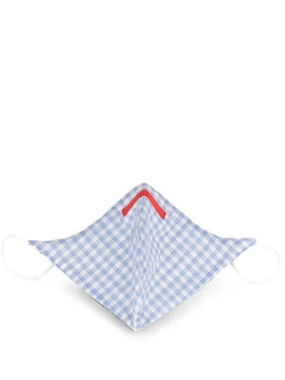 Isaia Gingham-check Face Mask In Multi