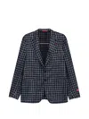 Isaia Gingham-check Notched-lapel Blazer In Black
