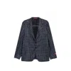 Isaia Gingham-check Notched-lapel Blazer In Blue/black