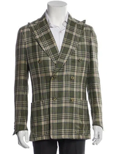 Pre-owned Isaia Green Patterned Blazer