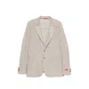 Isaia Houndstooth-pattern Blazer In Neutral