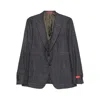 Isaia Checked-pattern Wool-silk Blend Blazer In Multi