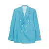 Isaia Long-sleeved Suit Jacket In Blue