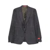 Isaia Checked-pattern Wool-silk Blend Blazer In Green