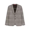 Isaia Checked Two-button Blazer In Multi