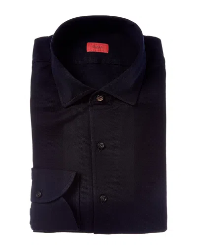 Isaia Jersey Sport Shirt In Blue