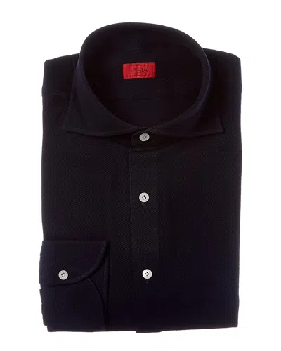 Isaia Jersey Sport Shirt In Blue