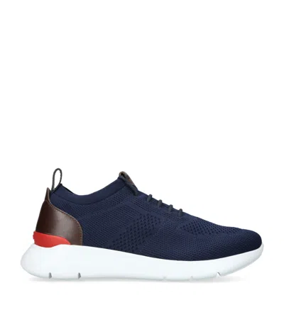 Isaia Knit Sneakers In Navy