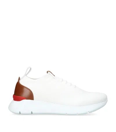 Isaia Knit Sneakers In White