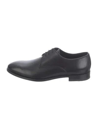 Pre-owned Isaia Leather Oxfords In Black