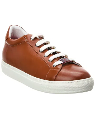 Isaia Leather Sneaker In Multi