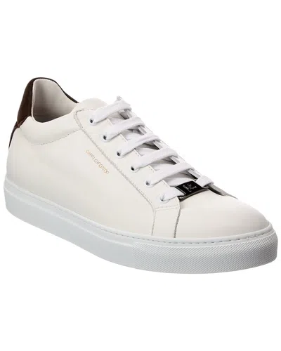 Isaia Leather Sneaker In White