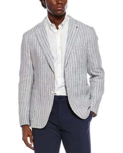 Isaia Linen & Silk-blend Jacket In Gray