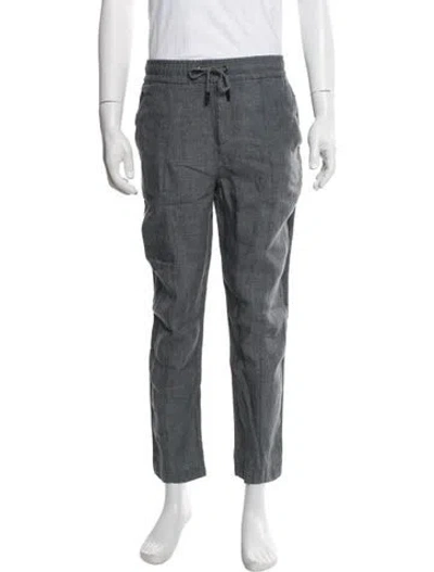 Pre-owned Isaia Linen Cargo Pants In Gray