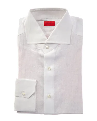 Isaia Linen Dress Shirt In White