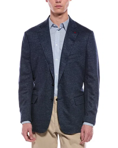 Isaia Linen Jacket In Blue