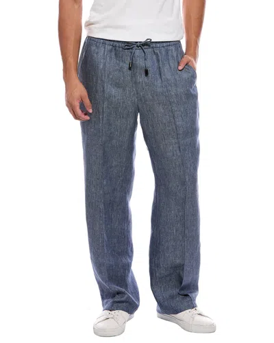 Isaia Linen Pant In Blue
