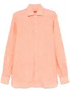 Isaia Linen Shirts In Orange