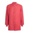 Isaia Linen Shirt In Red