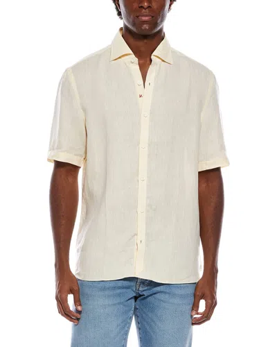 Isaia Linen Sport Shirt In Neutral