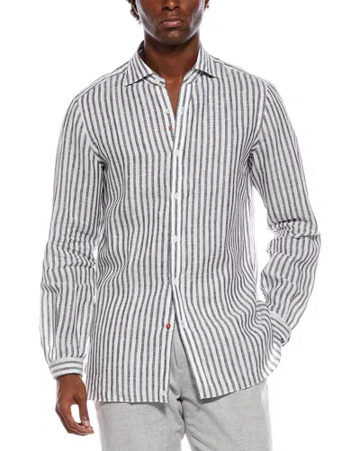 Isaia Linen Sport Shirt In Multi