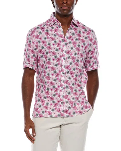 Isaia Linen Sport Shirt In Multi