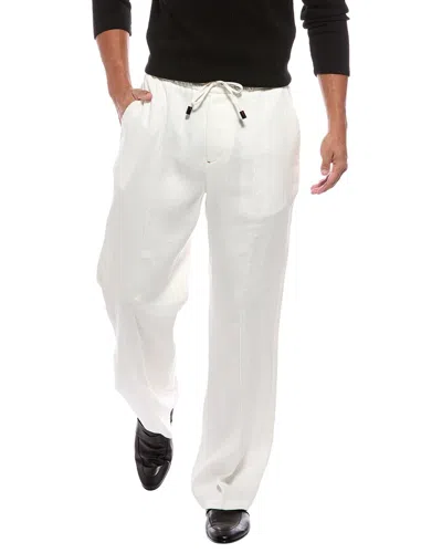 Isaia Linen Trouser In White
