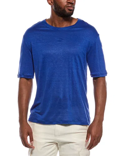 Isaia Linen T-shirt In Blue