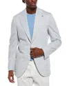 Isaia Linen-blend Jacket In Blue