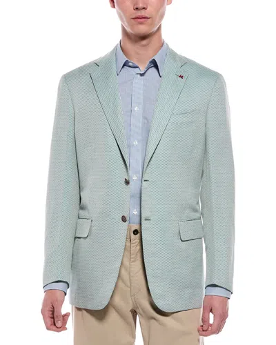 Isaia Linen-blend Jacket In Green