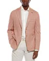 Isaia Linen-blend Jacket In Red
