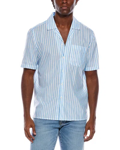 Isaia Linen-blend Sport Shirt In Multi