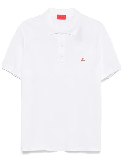 Isaia Logo-embroidered Polo Shirt In White