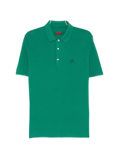 Isaia Logo-embroidered Polo Shirt In Green
