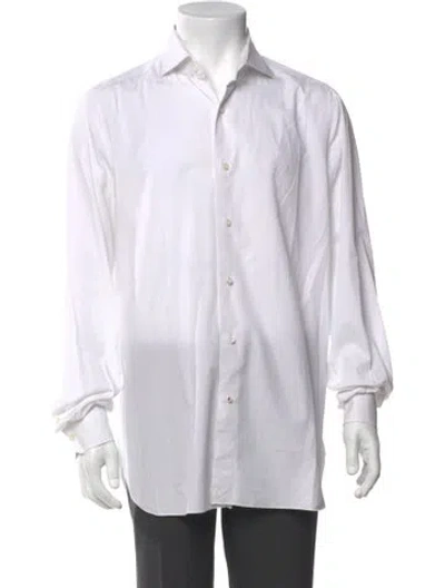 Pre-owned Isaia Long Sleeve Dress Shirt In White