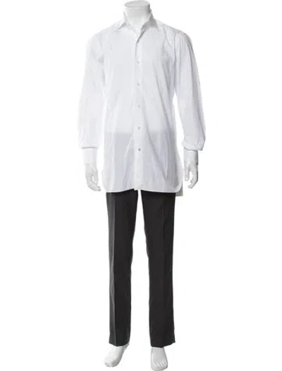 Pre-owned Isaia Long Sleeve Dress Shirt In White