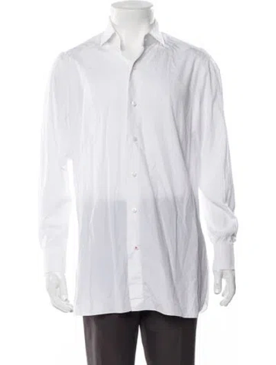 Pre-owned Isaia Long Sleeve Dress Shirt In White
