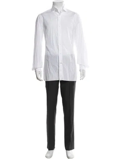 Pre-owned Isaia Long Sleeve Dress Shirt In White